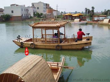 景区游玩小木船 木质观光手划船