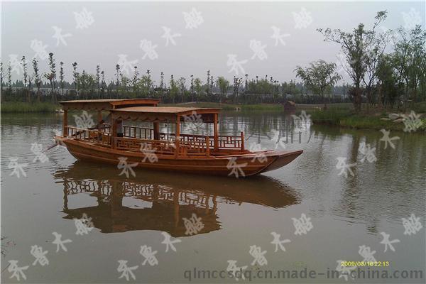 湿地公园观光船 仿古木制游船